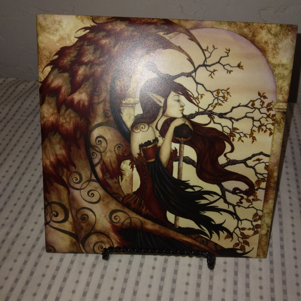 Collectors fairy tile with stand